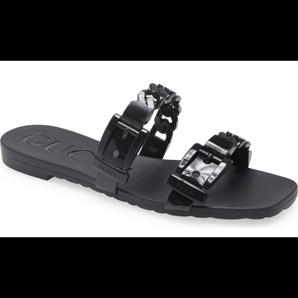 Black Gucci tenna slide